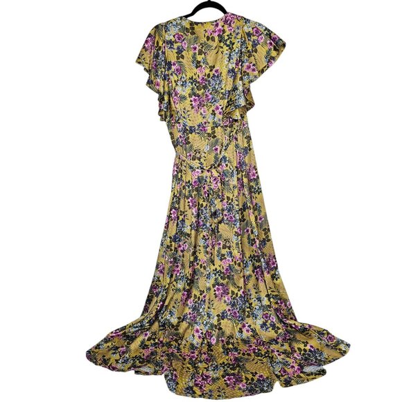 Hutch XS  Wrap Dress Val Pietrina Maxi Floral Flutter Sleeve Fairy Formal Event - Picture 9 of 11